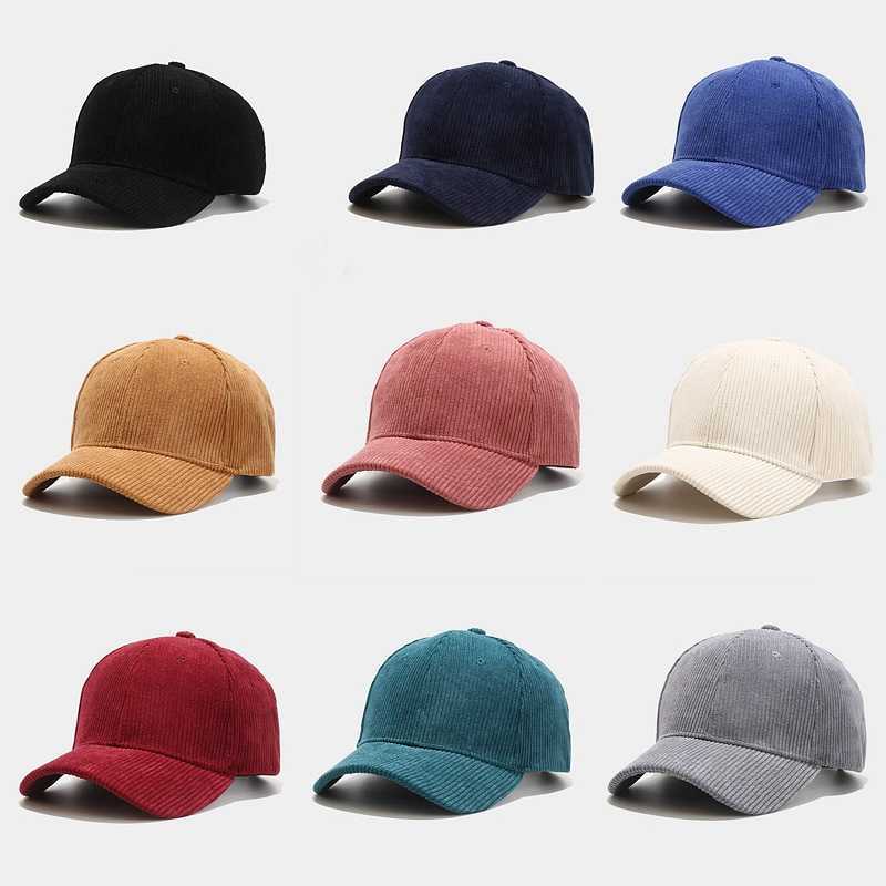 Hat Mens Early Autumn Light Board Corduroy Baseball Hat Womens Literary Solid Color Duck Tongue Hat Couple Curved Brim Hat H251020
