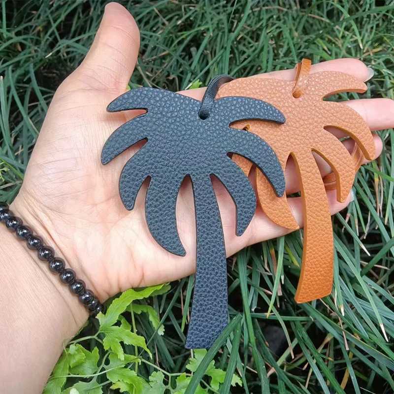 New DIY Trendy PU Leather Keychain With Women Bag Luxury Pendant Bags Charm Accessories Character Coconut Tree W251021