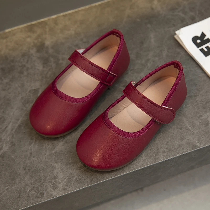 Little Girls Mary Janes Soft Leather Plain Autumn Children Princess Shoes Light Round Toe Daily 2130 Toddler Kids Flats 251021