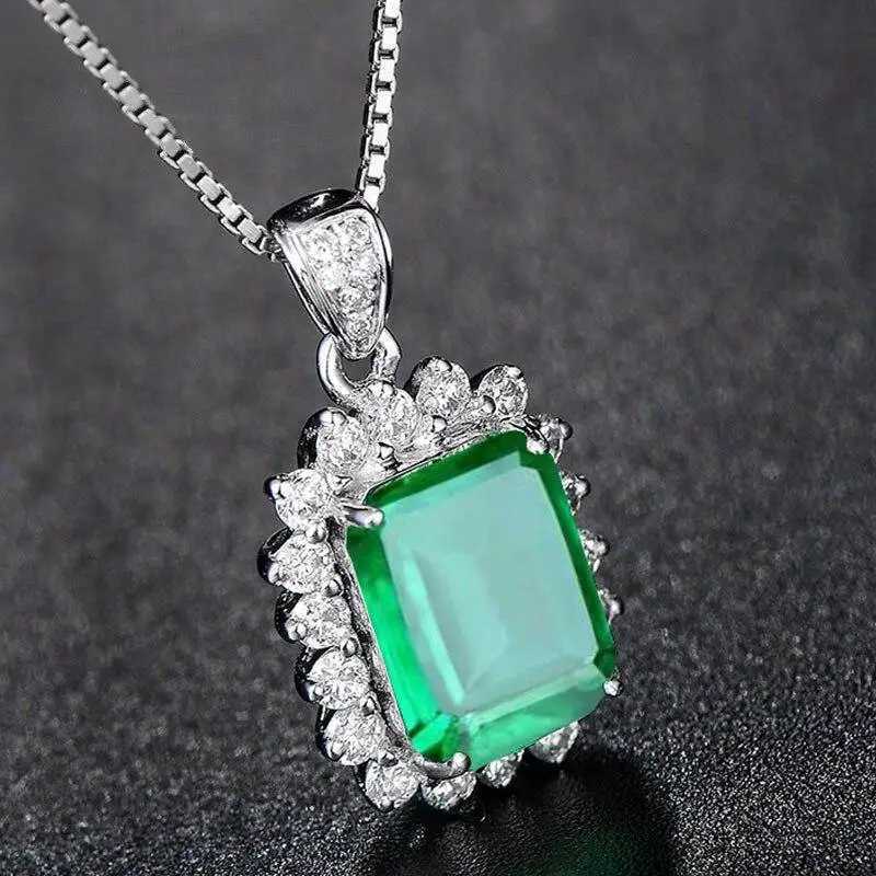 2025 Gorgeous WhiteGreenPurplePink Cubic Zirconia Women Necklace Simple and Elegant Design Female Wedding Trendy Jewelry11 D251021