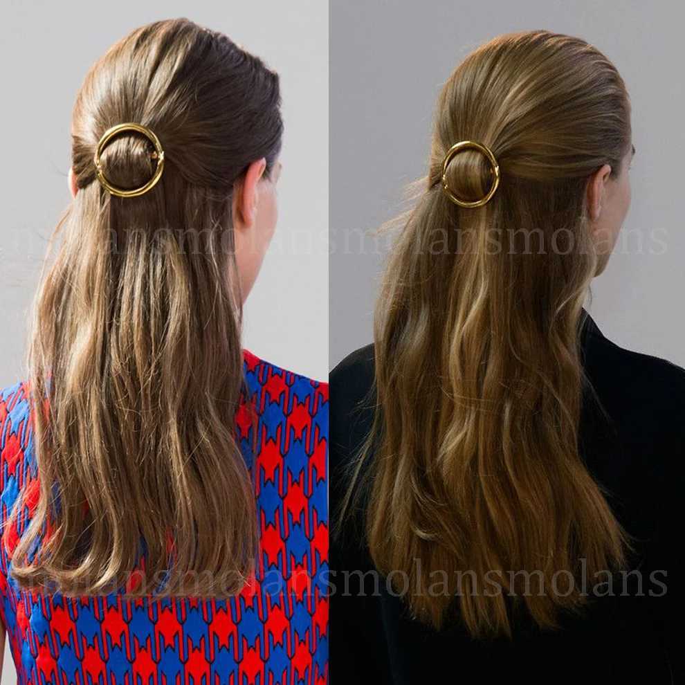 Molans Fashion Metal Geometric Hair Clip Rhinestone Pearl Round Barrette for Women Girls Sweet Hairpin Hairgrip Hair AccessoriesW254021