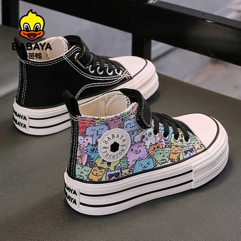 Babaya 2025 Spring New High Top Childrens Canvas Shoes Girls Shoes Boys Breathable Skate Shoes Autumn Kids Sneakers W251021