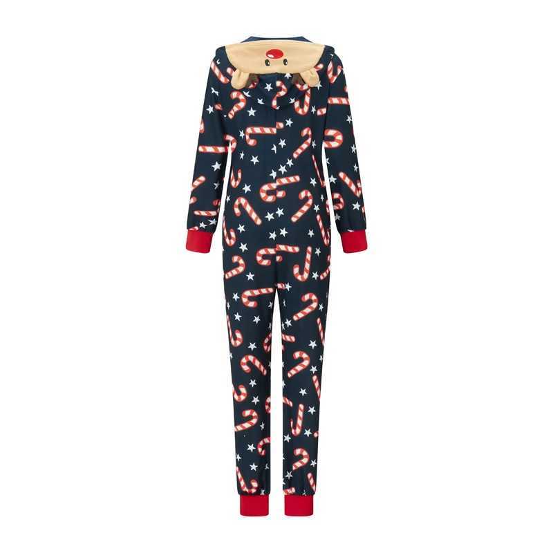 Family Matching Christmas Jumpsuit Deer Pajamas Candy Cane Print Holiday Pajamas Sleepwear Dad Mom Kids Clothes L251021LN6O