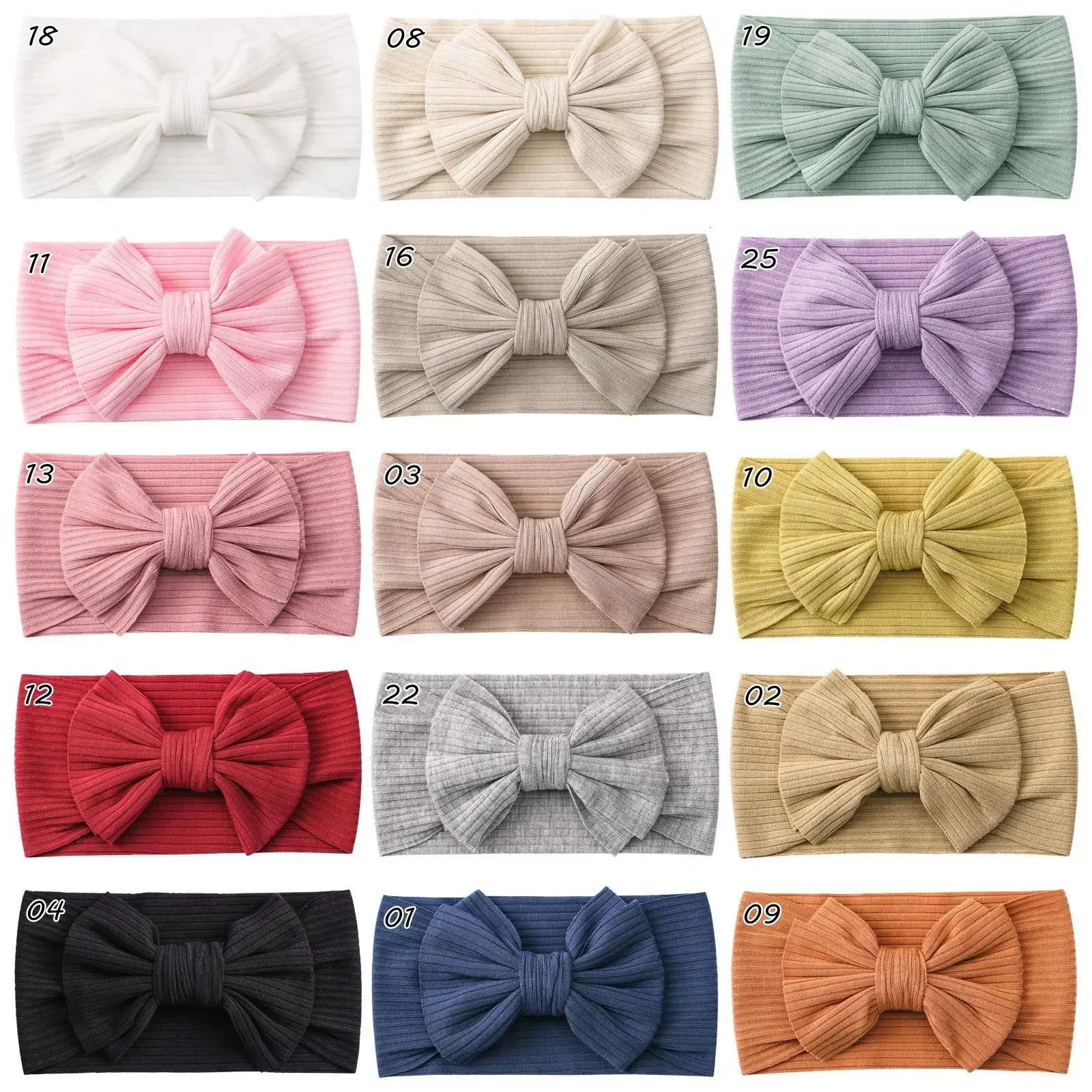 Candy Color Knit Baby Headbands Rib Bow Elastic Soft born Headbands for Baby Girl Children Turban Infant Kids Accessories 251021