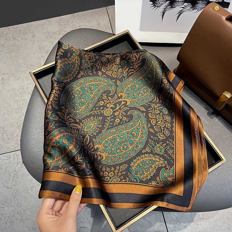 Imitation Silk Printed Square Scarf Wens Scarf Mtifunctional Fashion Accories Haiand ScarfW251021