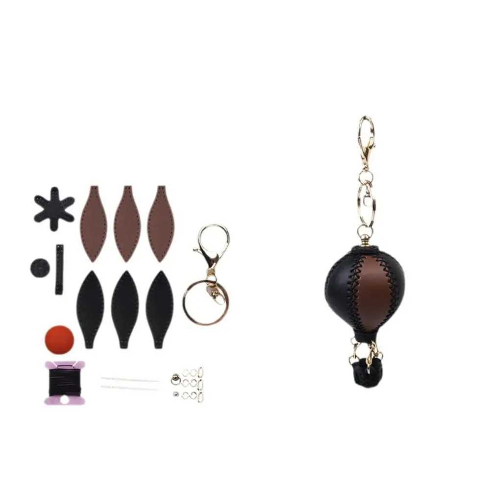 Key Holder Hot Air Balloon DIY Keychain Leather Simple Car Key Ring Pendant Versatile Keychain Lanyard Unisex W251021