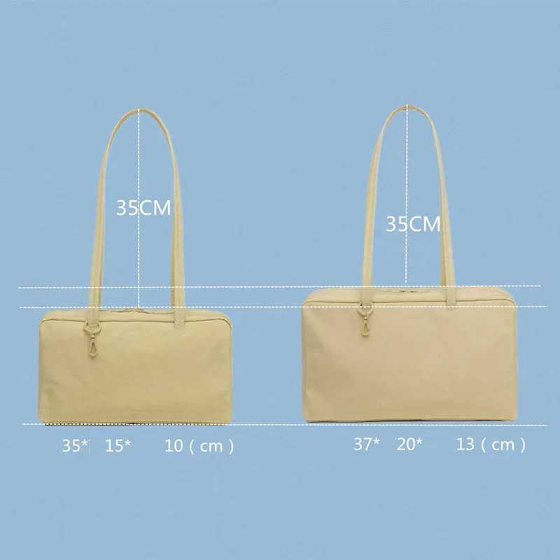 Light Luxury Brand Tote Bag Fashionable Advanced Simple Casual Handbag Large Capacity Commuter Nylon Solid Color Shoulder BagW251021