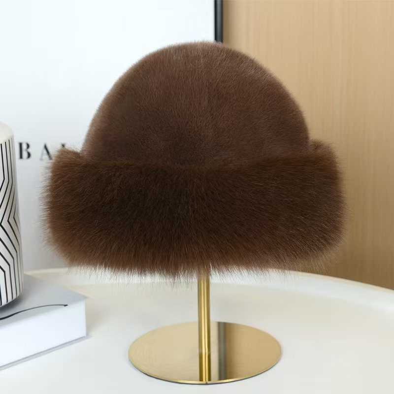 2025 New Label Hat for Women Thickened and Warm for Autumn and Winter Ear Protection Imitation Mink Fur Plush H251020