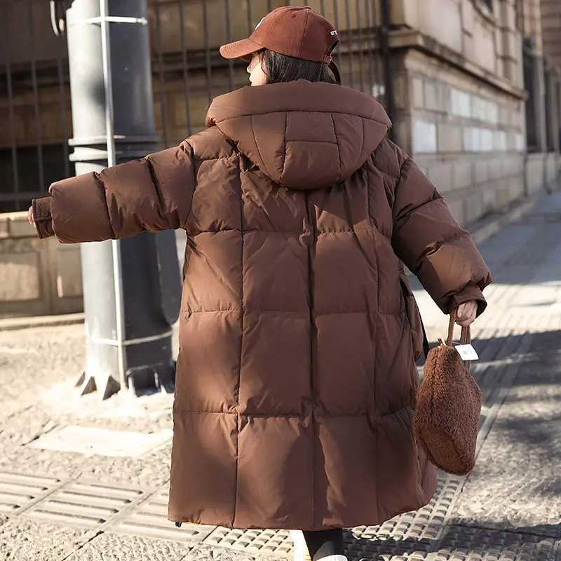 Girls Heavyweight Down Jacket 2025 Winter Long OverKnee Warm Coat for Kids Thick Winter Clothing with Thermal InsulationT251021