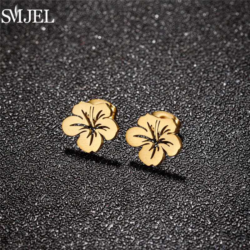 Korean Style Stainless Steel Lily Earrings for Women Small Daisy Rose Flower Stud Earring Sweet Wedding Jewelry Girls Pendientes J251021