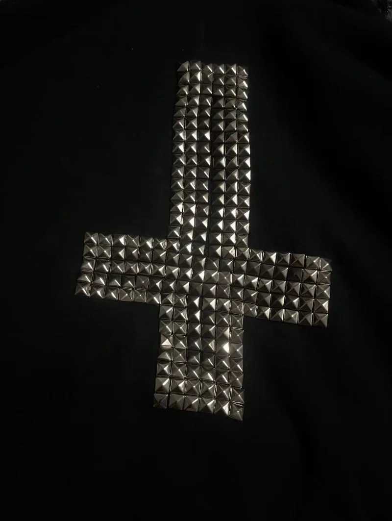 European and American fashion Stud gothic Harajuku men hoodie Y2K new Cross top personality pullover oversized Casual sportswear W251021