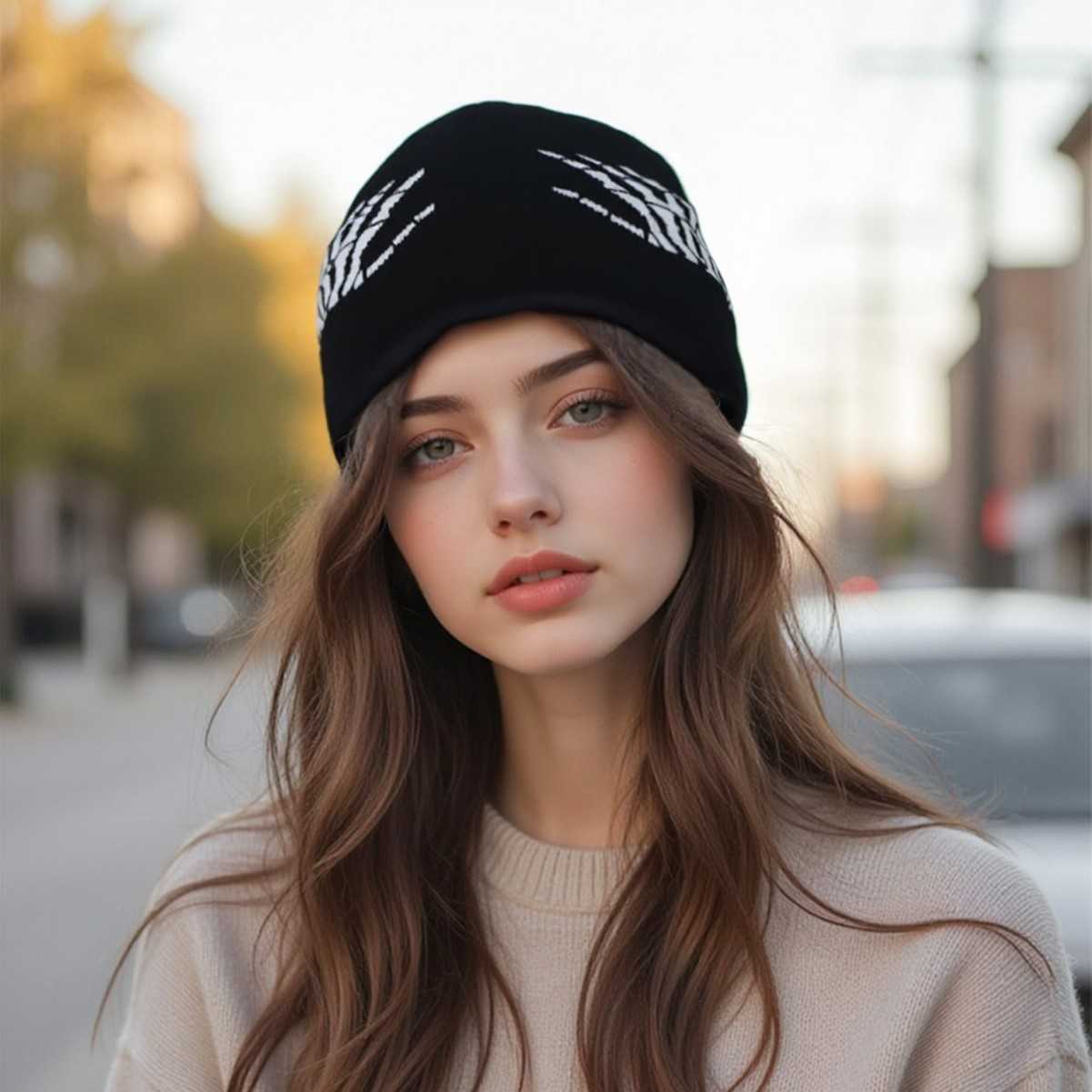 Men and Women Outdoor Personality Casual Street Cold Hat Hip Hop Trend Acrylic Jacquard Warm Knitted Hat H251020