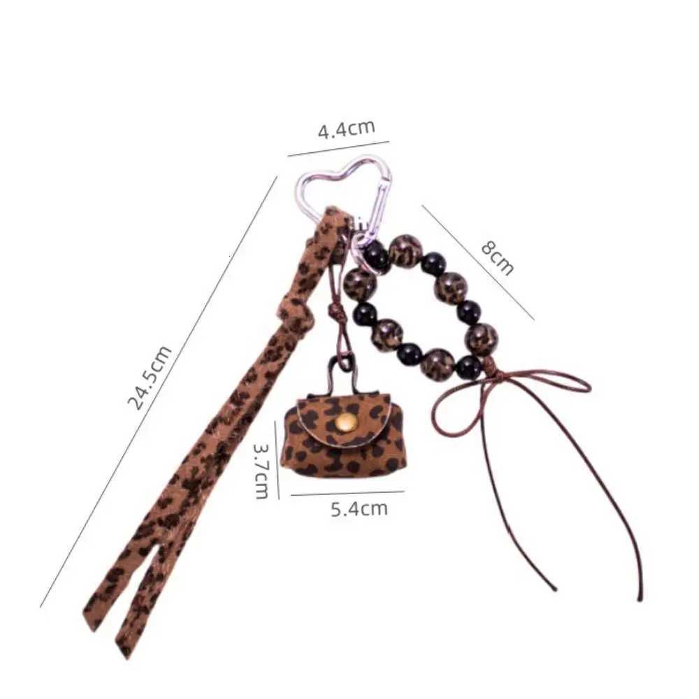 Leather Rope Luxury Bag Key Chain Coin Purse Exquisite Luxury Bag Lucky Pendant Leopard Print Crafts Car Key Ring Bag Hanging W251021