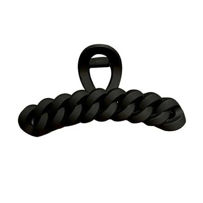 Fashion Braided Twist Hair Claw Women Black Color Crab Hair Clip Korean Elegant Geometric Hairpin Girl Hair AccessoriesW254021