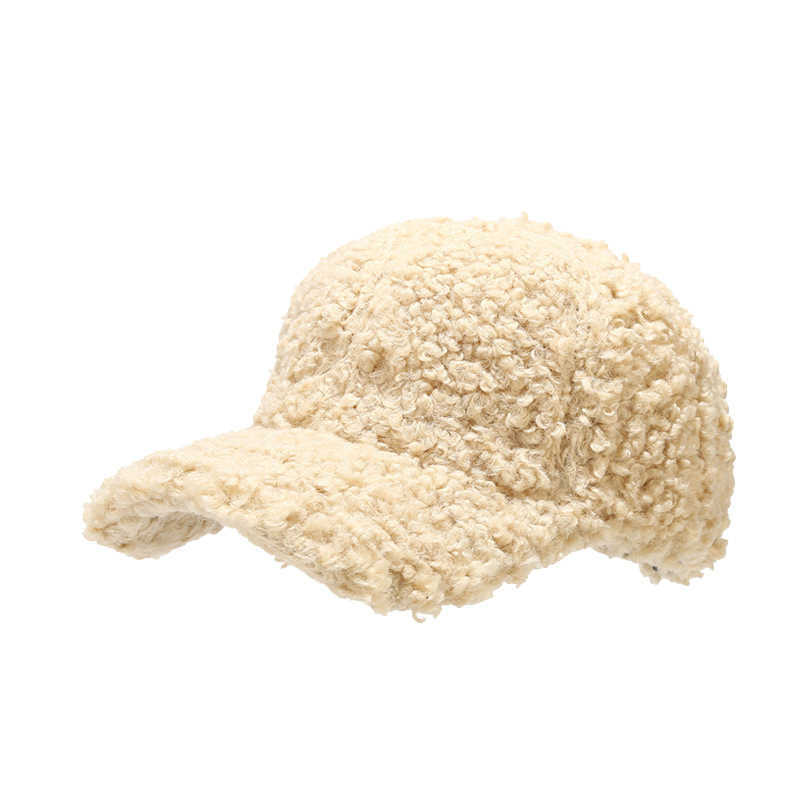 Lamb Hair Duckbill Hat Trendy Women Outdoor Thickened Baseball Cap Men Winter Warm Hat Slimming H251020