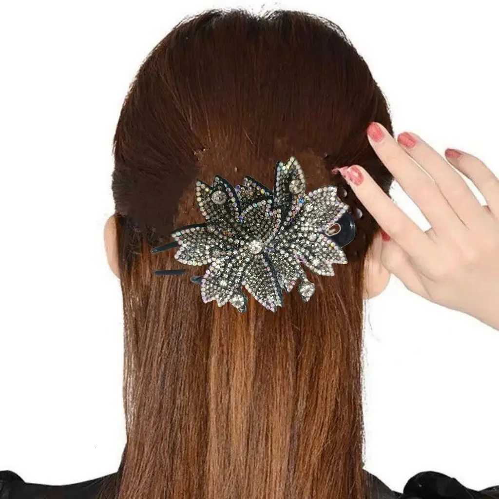 Women New Headwear Female Rhinestone Decorate Hairpins Headpiece Fashion Mothers Three Toothed Hair Clip AccessoriesW254021