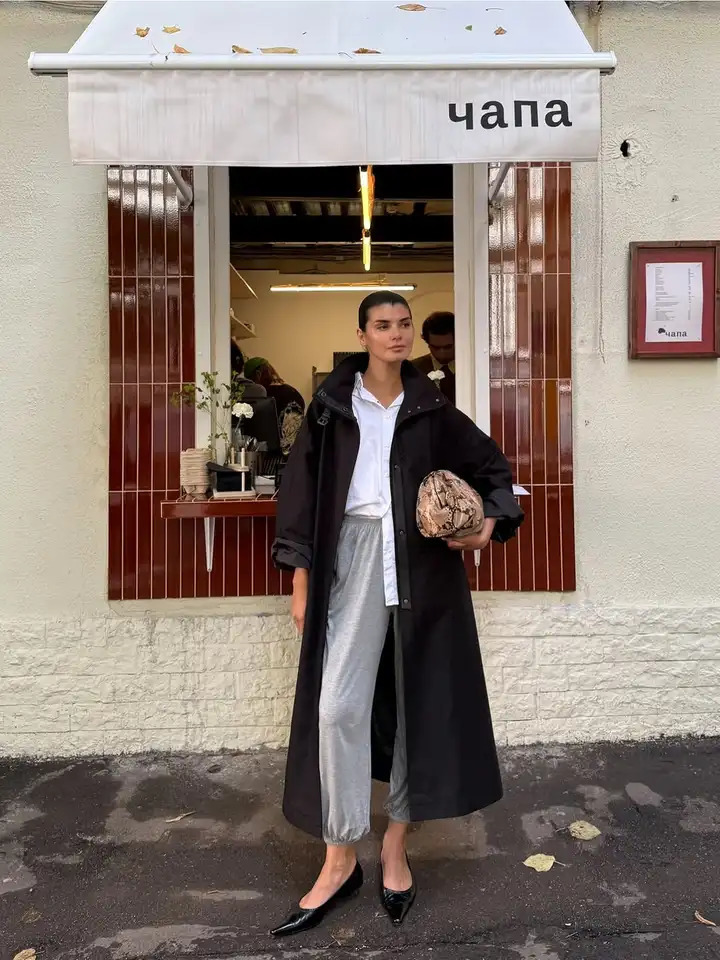 Black Stand Collar Long Trench Coat Women Chic Singlebreasted Sleeve Windbreaker Autumn Daily Lady Commute Jacket 251017