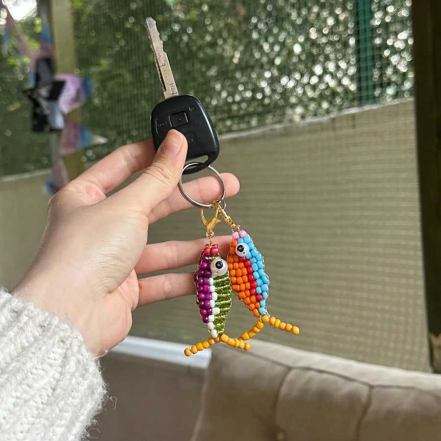 Cute Handmade Bead Fish Backpack Bag Zipper Pendant Hanging Decoration Girls Student Keychain Hangings DIY Accessories Ornaments J251121