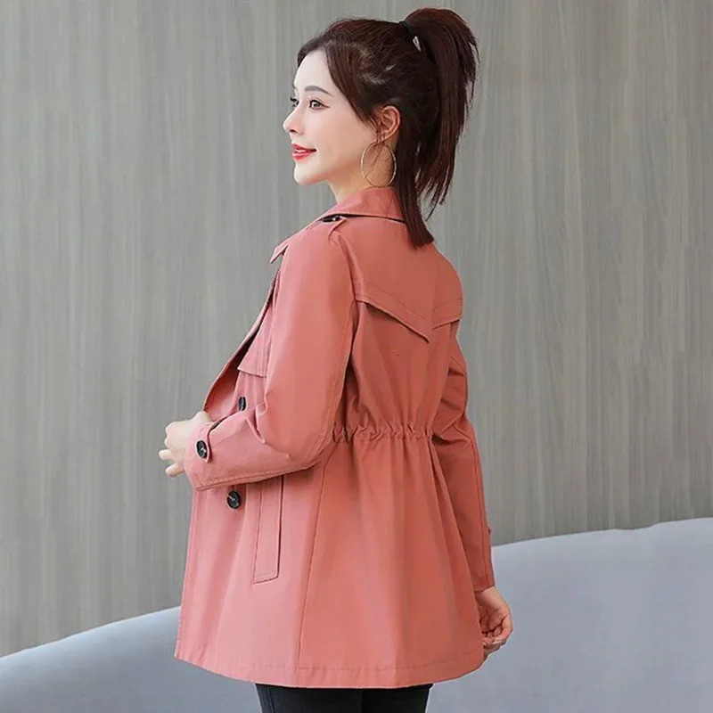 Short Coat Windbreaker Womens Spring Autumn Trench Coat Korean Short Ladies Solid Coat Women Double Bbreasted Outwear 251021