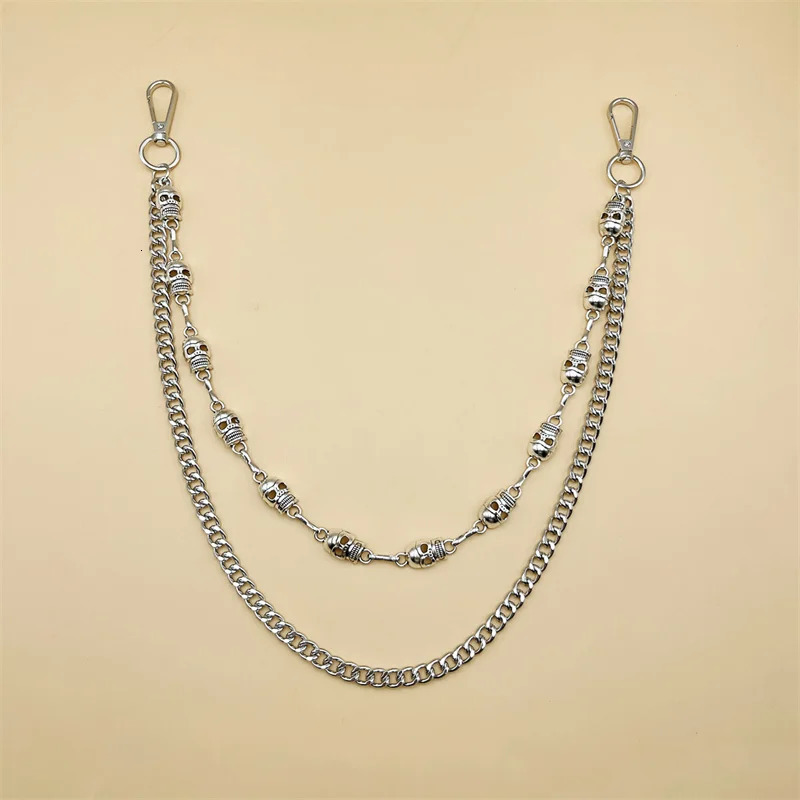 Punk Pants Chain Skull Keychains for Men Women Jean Trouser Biker Chains Harajuku Goth Jewelry Gothic Rock Emo Accessories 251021