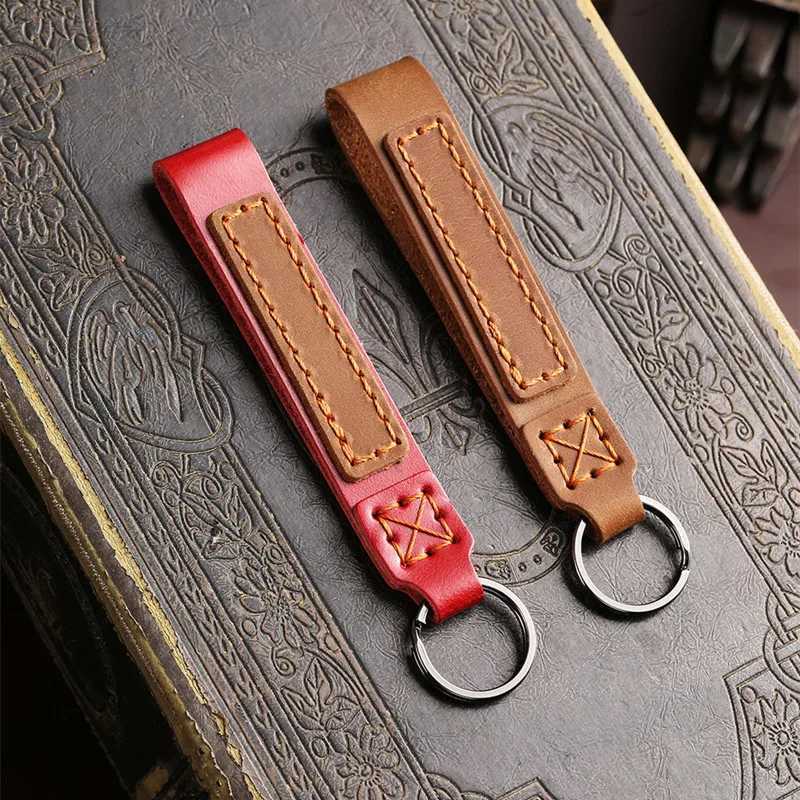 Fashion Real Leather Keychain Business Gift Leather Key Chain Car Auto Key Strap Waist Wallet KeyChains Keyring Keyholde W251021