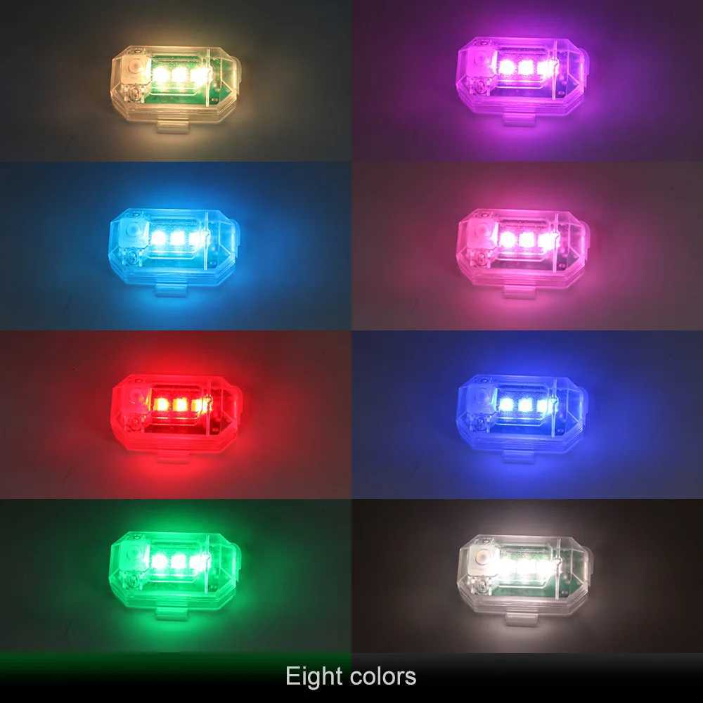 4PCS Wireless LED Strobe Lights with Remote Control 8 Colors USB Charing Waterproof AntiCollision Led Emergency Warning Lights X251021