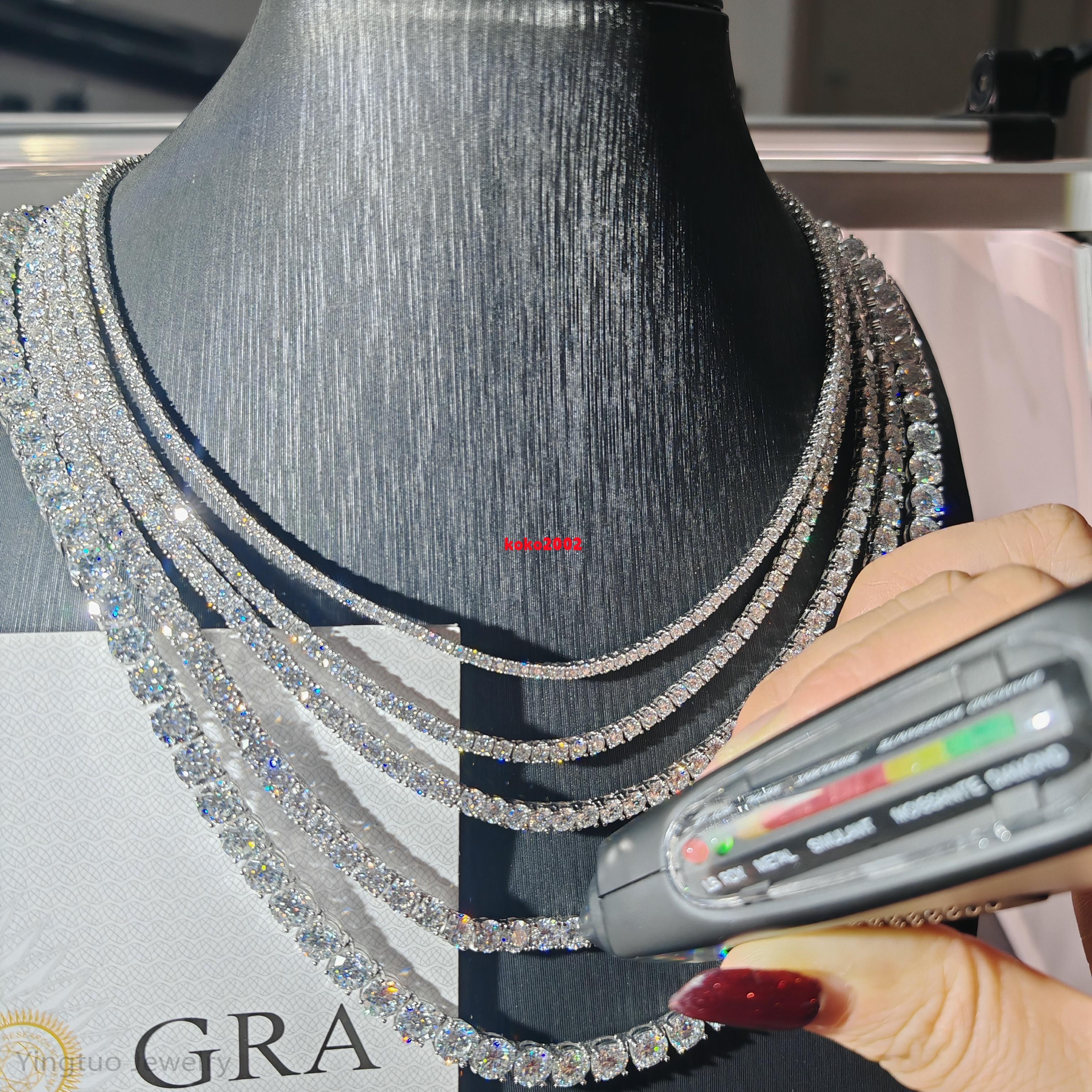 Hot Sell Ice Cut D Color VVS Moissanite Tennis Chain Necklace Bracelet 925 Sterling Silver Moissanite Chain