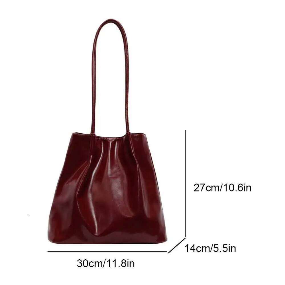 Designer Luxury Women PU Fashion Shoulder Large Capacity Carrying Solid Color Simple Tote Daily Work Bag