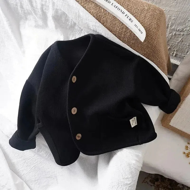 Autumn Children Long Sleeve Cardigan Baby Cotton Coat For Boys Girls Solid Jacket Kids Casual Clothes 251018