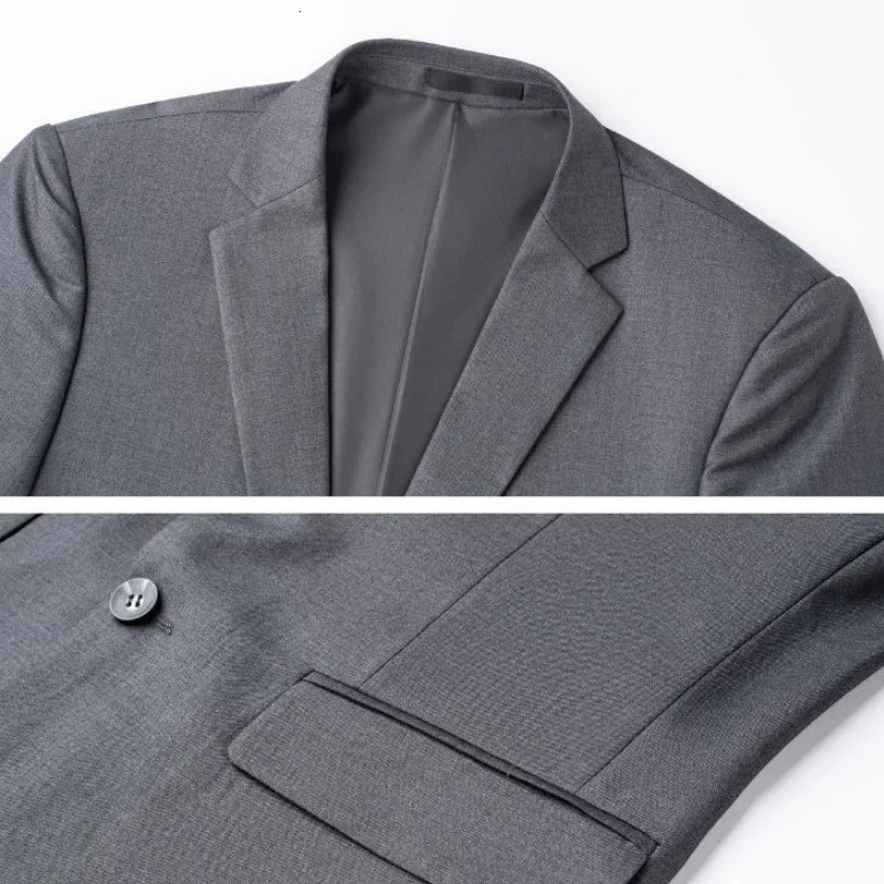 Mens Fine Solid Color Business Suit Coat Fashionable Gray Black Navy Blue Singlebreasted Casual Work Leisure Jacket 251021