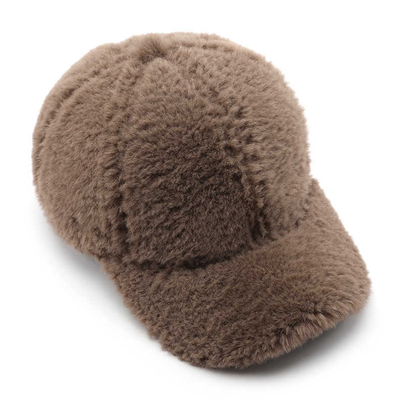 Womens Hat Autumn Winter Personality Solid Color Plush Baseball Cap Outdoor Mens Travel Warm Coldproof Duckbill Cap H251020