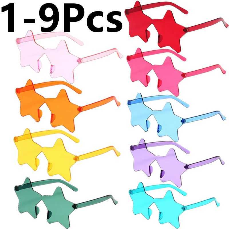 19Pcs Star Sunglasses Colorful Star Glasses Transparent Candy Color Sunglass Men Women Photo Props Birthday Party Cosplay J251114