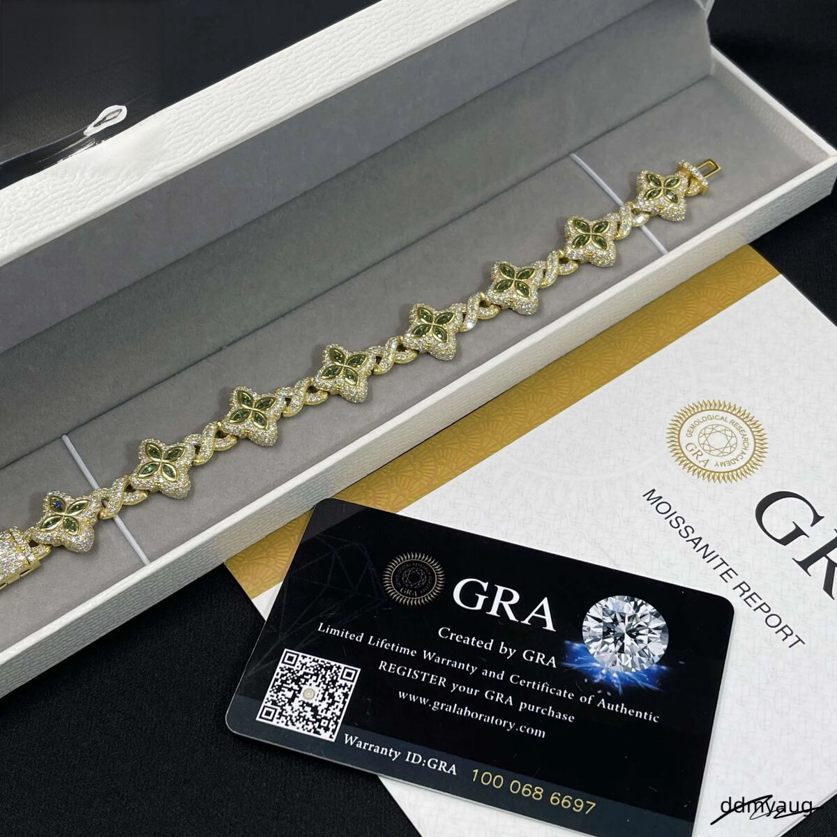 Jewelry 15Mm Marquise Flower Design Four Leaf Clover Sier Iced Out Moissanite Cuban Link Bracelet Men Women Ddmyaug