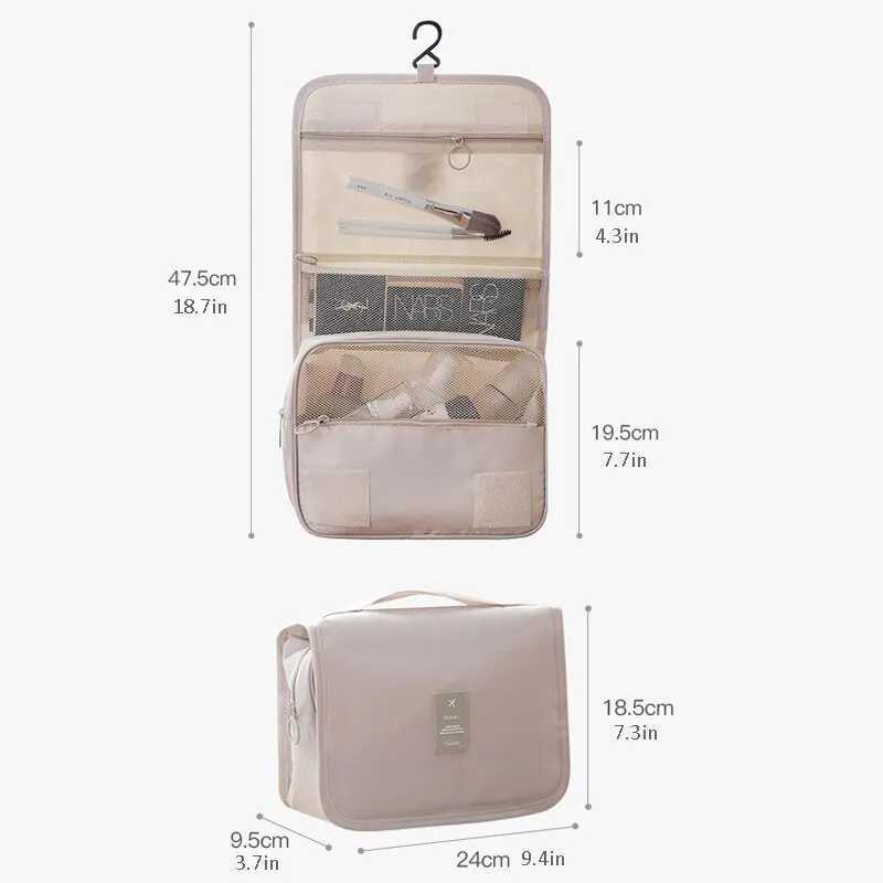 Makeup Bag Travel Cosmetic Bags Toiletries Organizer Waterproof Storage Neceser Bathroom Hook Wash Pouch High Quality WomenW251021