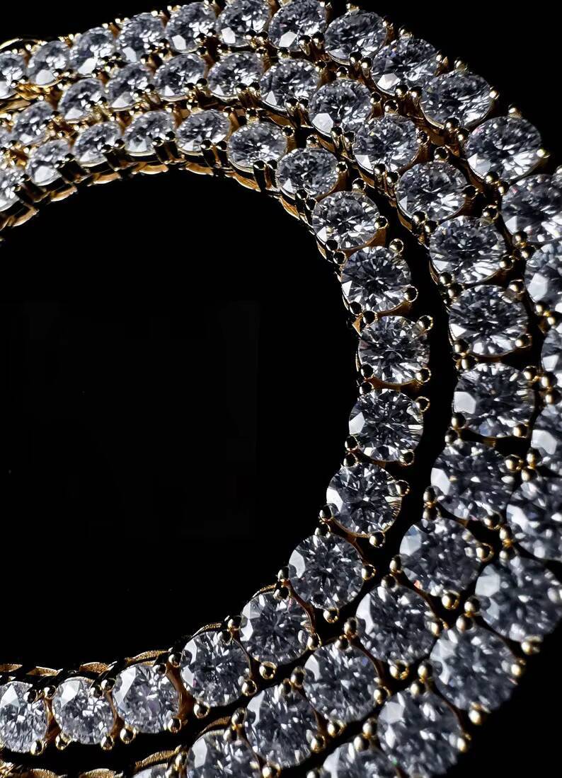 Rinntin SMN Luxury Men Women Hip Hop Iced Out Fine Jewelry 2MM 3MM 4MM 5MM S925 Silver Vvs Moissanite Tennis Chain Necklace