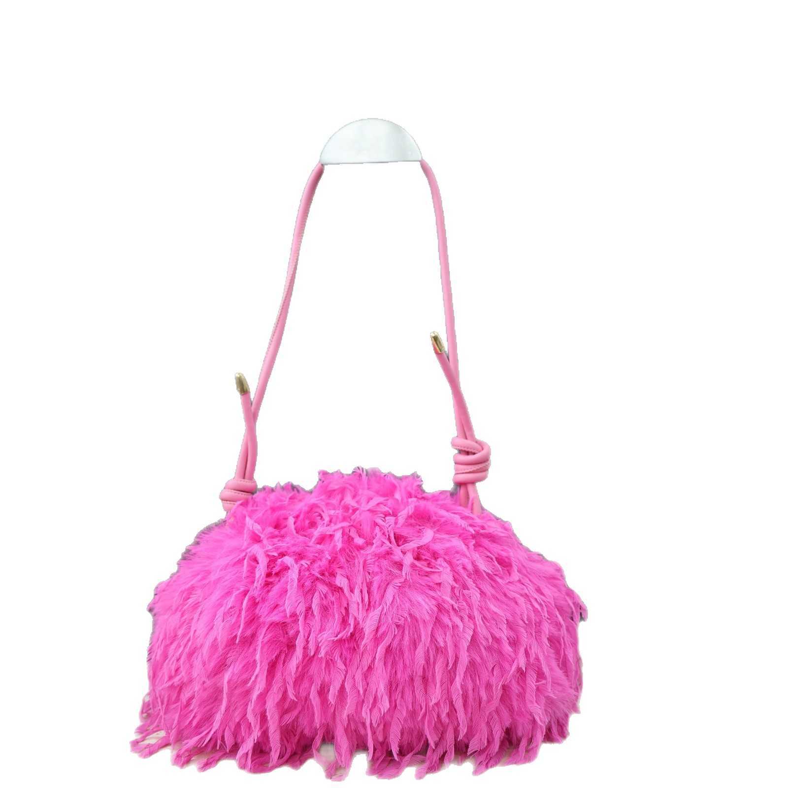25 New Style Fluffy Bag Feather Cloud Bag Underarm Bag Wrinkled Clutch Bag Plush Fairy Bag 2336#