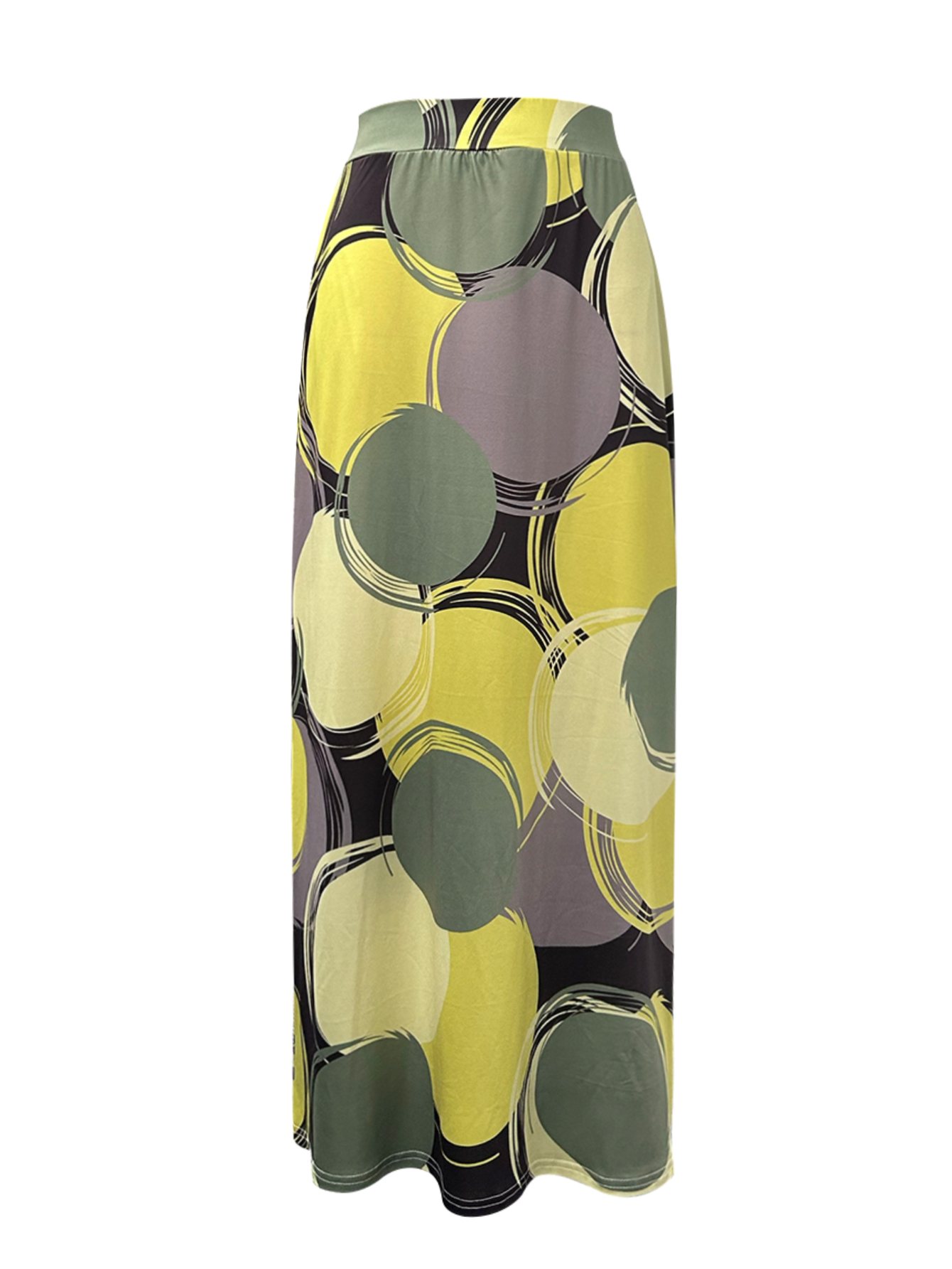 Women's Autumn & Winter New Floral Dot Printed Midi Skirt, Milk Silk Casual Vacation Versatile Women's Skirt-CF41263