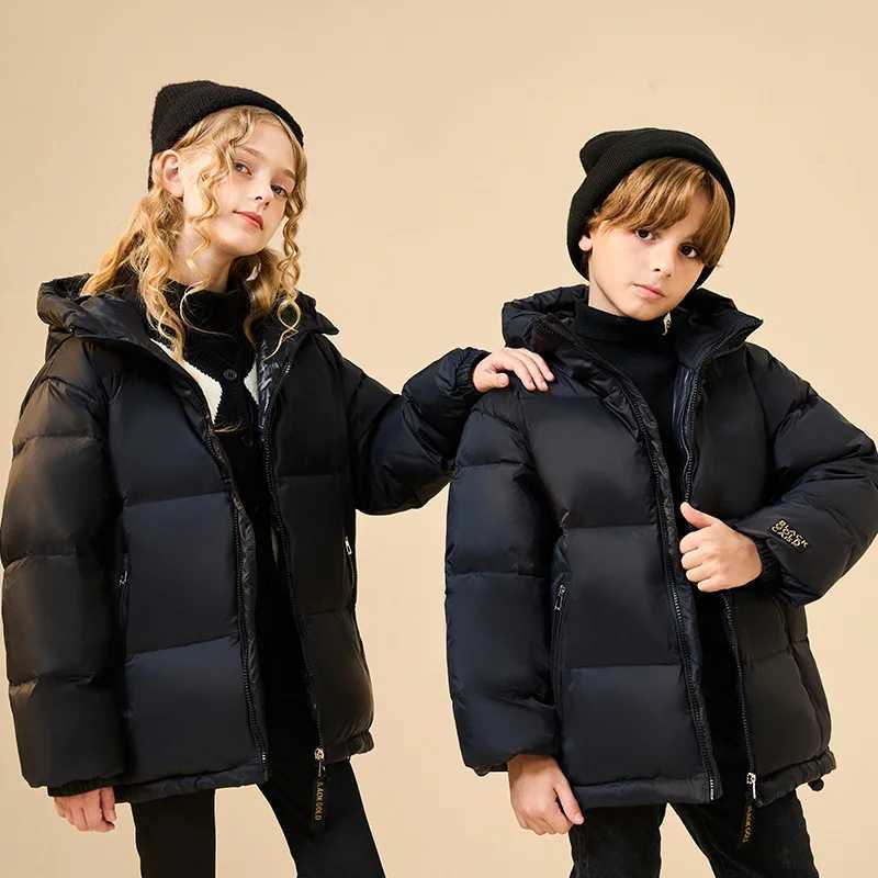 Autumn and Winter Childrens Coat down Jacket for Boys and Girls Thickened for Older Children Short Style White Duck DownT251021