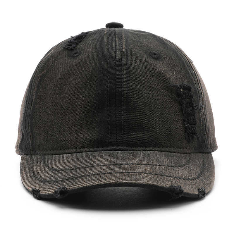 Short Brim Womens Washed Distressed Solid Color Plain Baseball Cap Outdoor Mens Sun Protection Visor Cap H251020