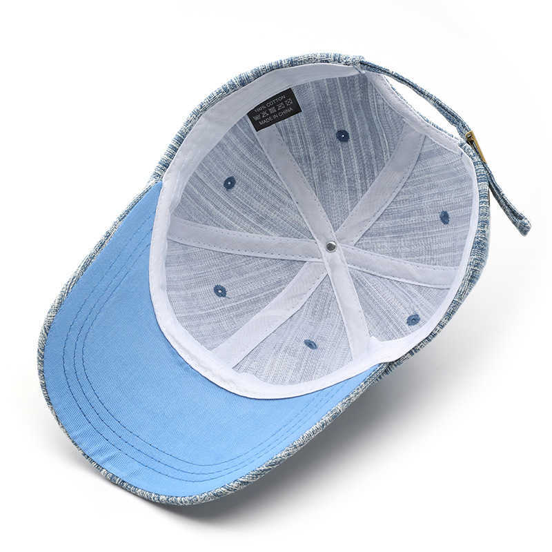 Womens Hat Spring and Autumn Personality Solid Color Plain Denim Baseball Cap Outdoor Mens Travel Sun Protection Visor Cap H251020
