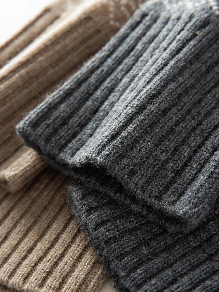 Women 100 Cashmere Jacquard Knitted Gloves Touchscreen Autumn Winter Christmas Gloves Warm Wrist Length Classic Female Mittens 251020