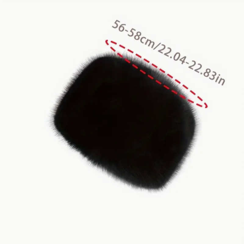 New Faux Fur Fox Fur Flat Top Hat Plush Bucket Hat Thickened Warm Ear Protection Round Top Fairy Hat H251020