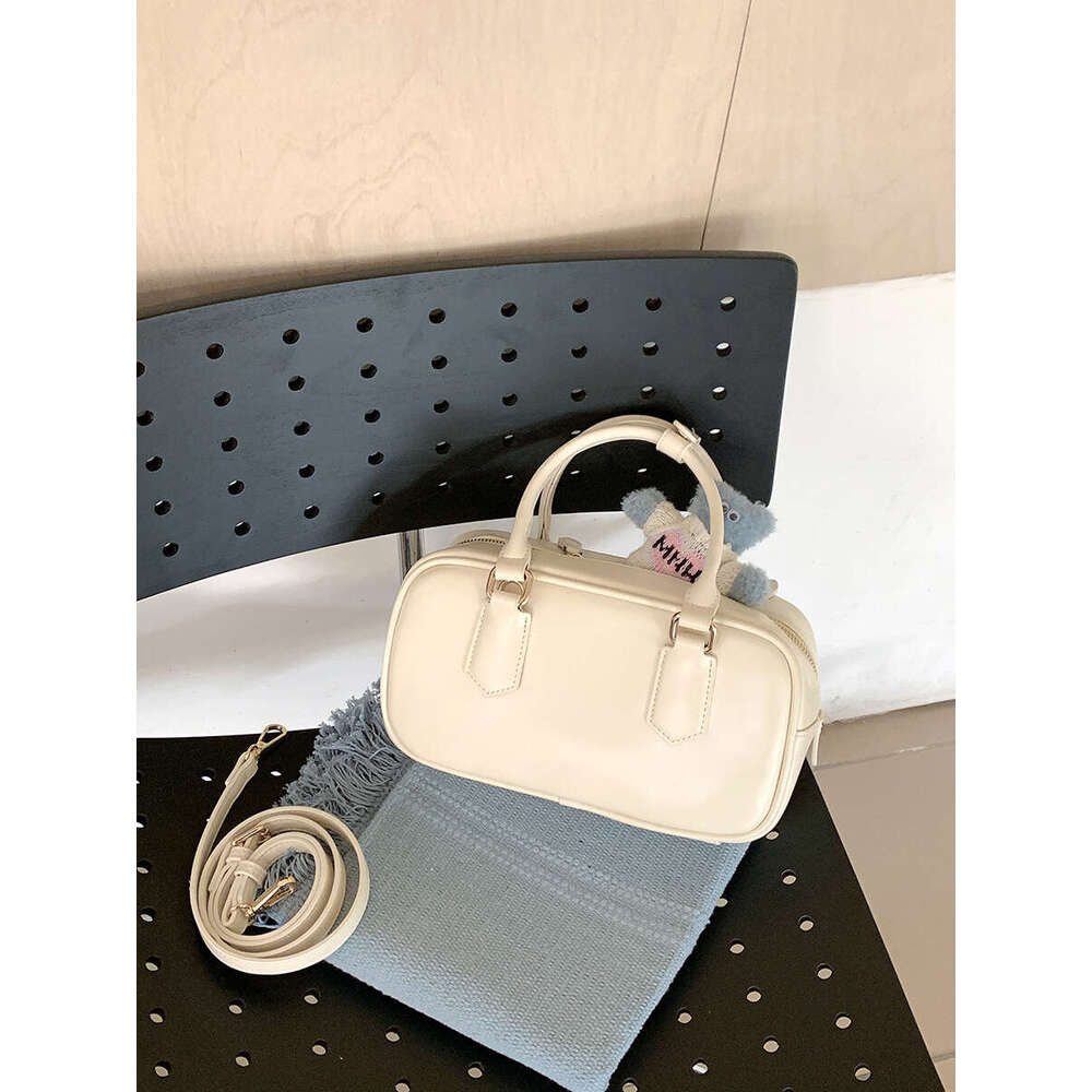 Handheld Bowling New PU Handbag Square Fashion Simple Double Zipper Single Shoulder Crossbody Bag For Women B5