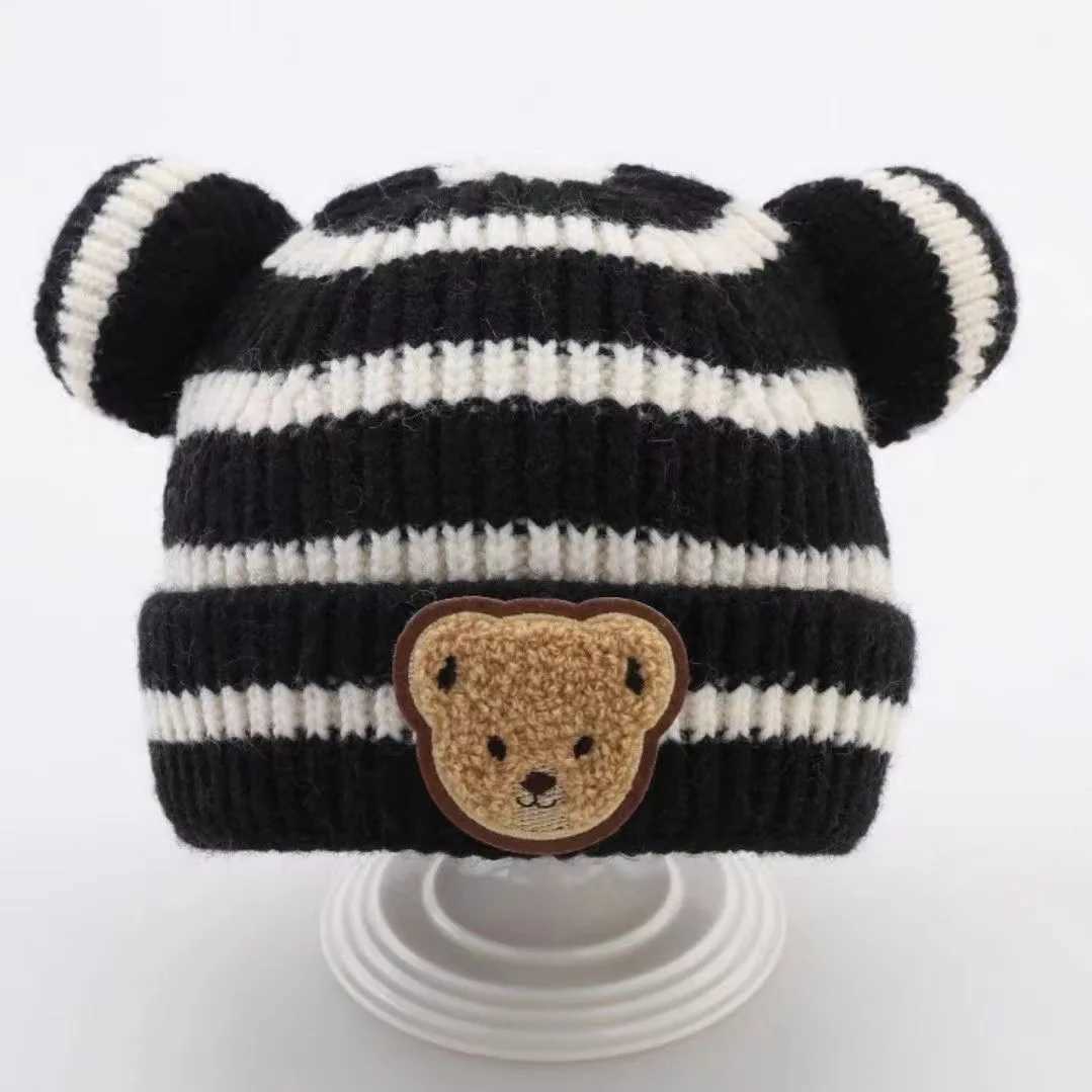 Baby Winter Hat Soft Stretchy Beanie with Cute Bear Ears Lightweight Warm Infant Toddler Hat for Boys Girls Thanksgiving J251021
