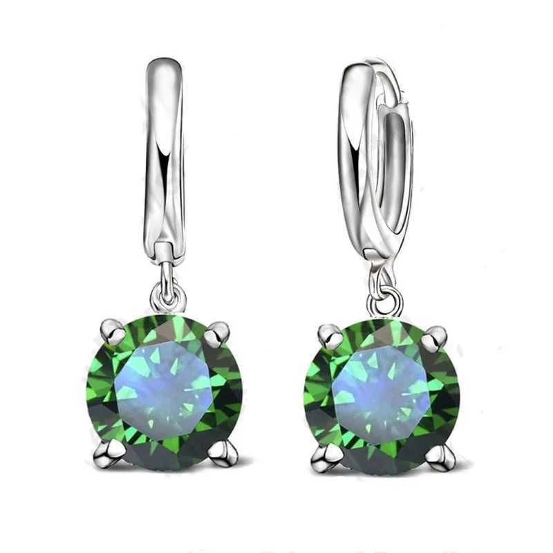 Real 925 Pure Sterling Silver Dangle Earrings CZ Crystal Big Round Earrings For Women Girls Gift Fashion Jewelry J251021
