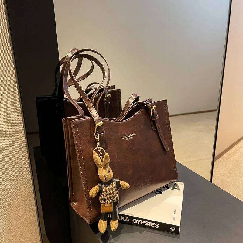 Large Capacity Women's Retro Versatile Simple Shoulder Tote Bag Soft 251021