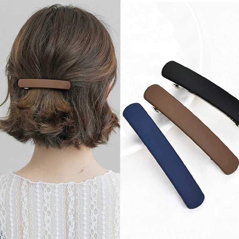 Korean Solid Acrylic Rectangle Hairpins Hair Clips Women Simple Large Hair Clip Spring Clips Fashion Hair Headwear BarrettesW254021
