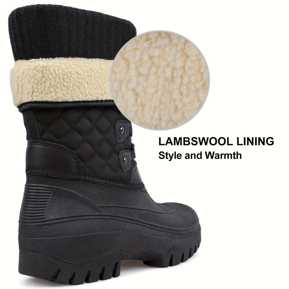 Warm Lined Knixmax Outdoor For Ladies | Non-Slip Boots With Upper - Winter Snow Season Shoes