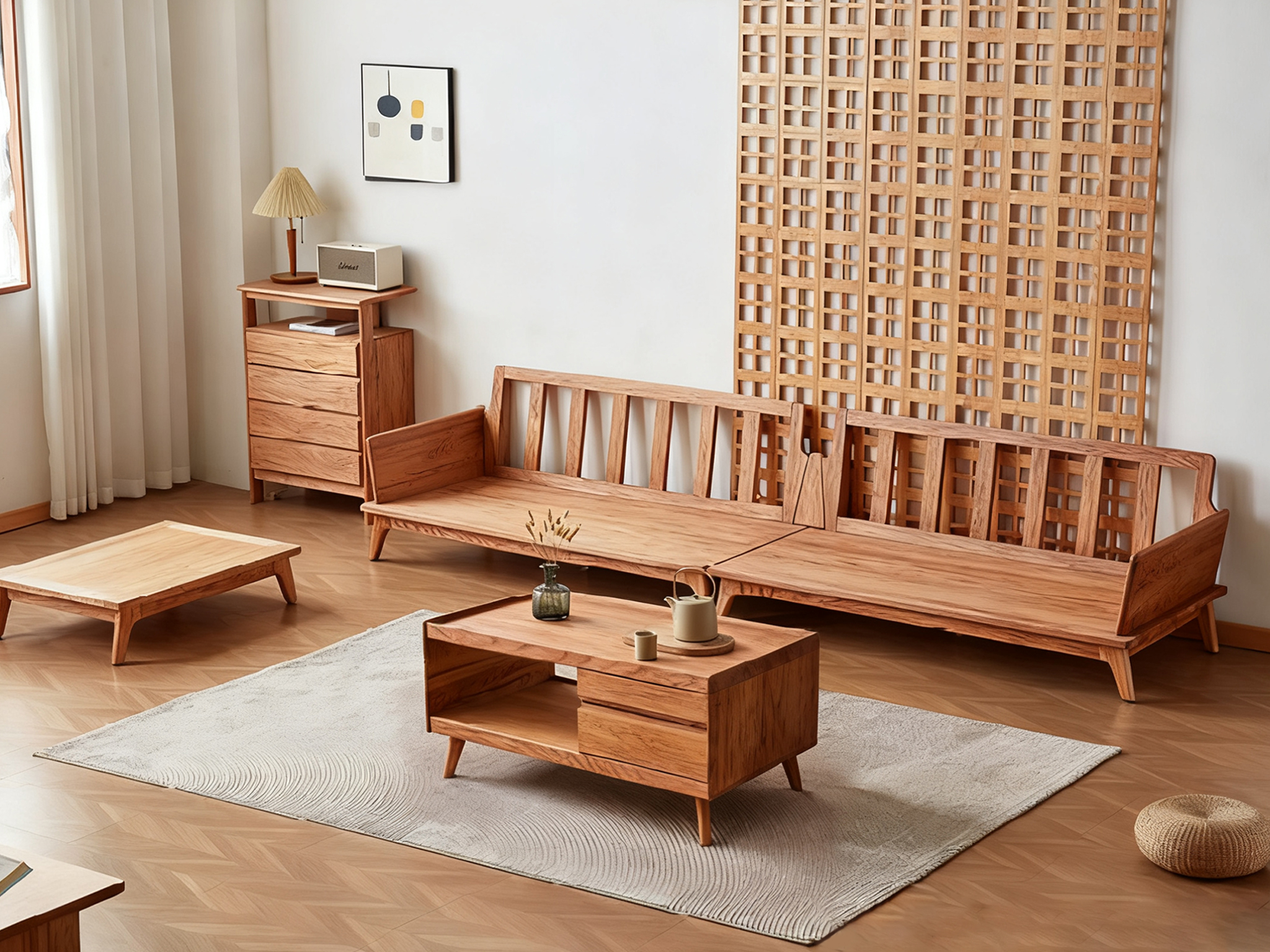 Stylish Modern Couch Featuring Robust Hardwood Construction from North America
