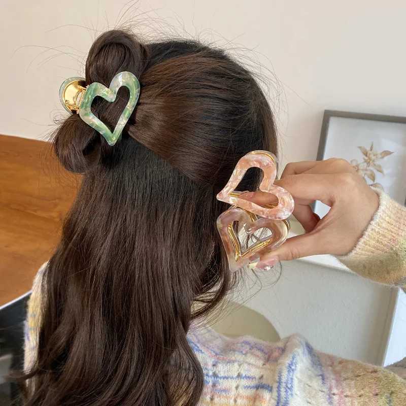 Acetate Material Fashionable Love Small Back Head Hair Clip For WomenW254021